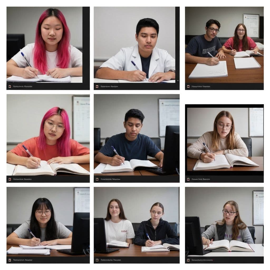 Diverse students engaged in online medical certification class